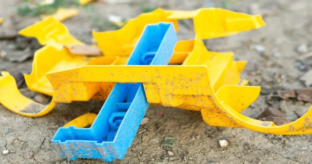 Broken plastic childrens toy