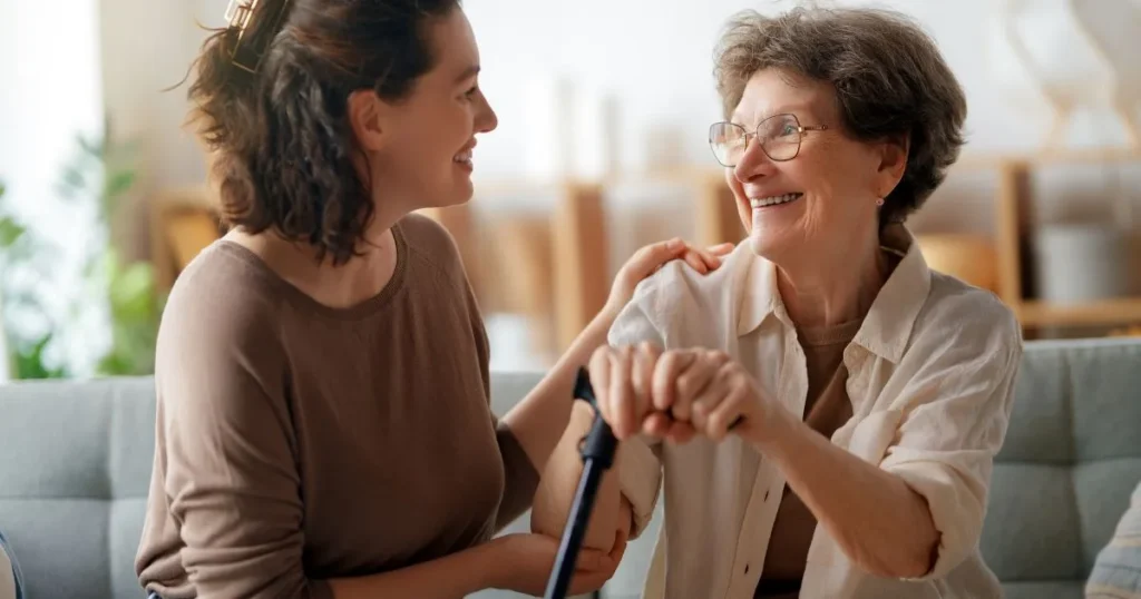 Grandmother with her granddaughter