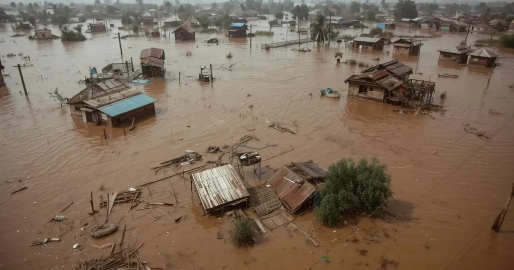 major flooding damages homes