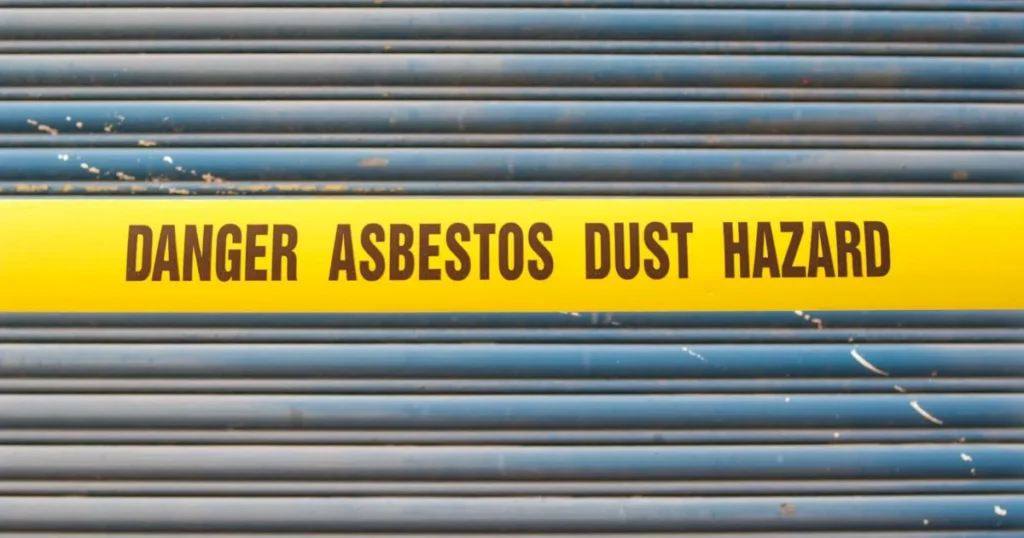 Asbestos warning sign