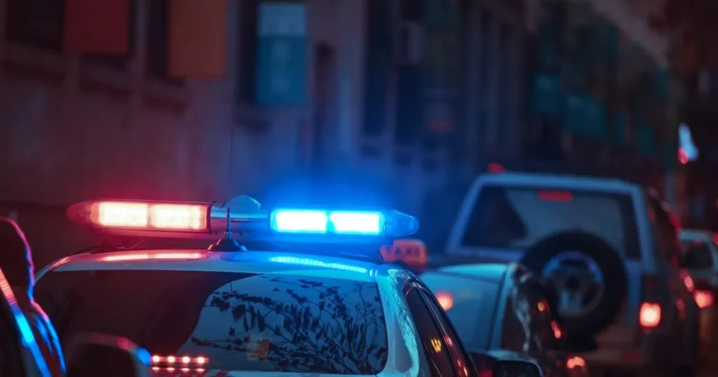 Police at a crime scene
