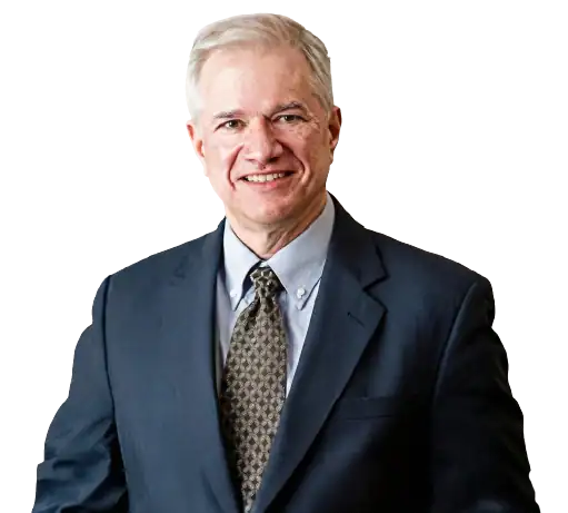 Business professional in formal suit with friendly expression for corporate branding.