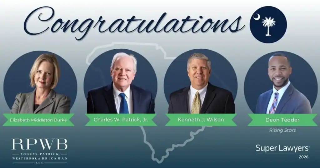 Four attorneys from RPWB recognized in 2026 South Carolina Super Lawyers list.