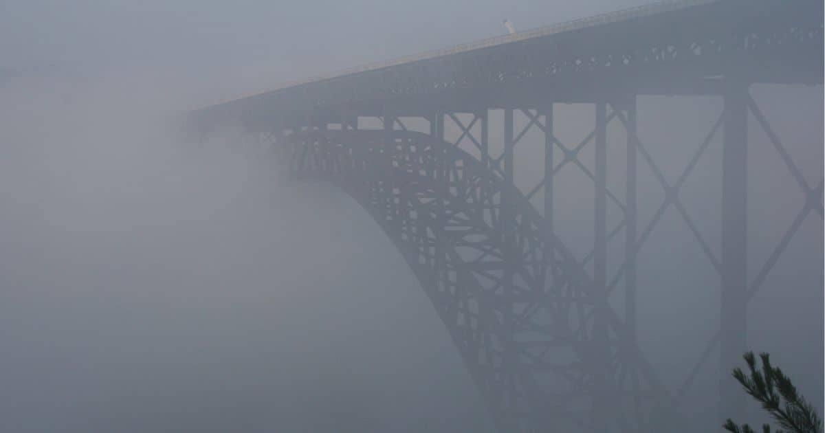 Fog over bridge